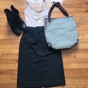Vintage Giorgio Armani charcoal gray pencil skirt